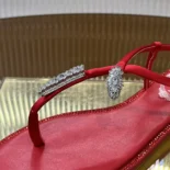 Rene Caovilla Women Serpente Red Thong Sandal 10 C12048010R001V126