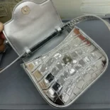 Versace Women La Medusa Metallic Mini Bag-Silver 1E56P