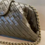 Bottega Veneta Women Teen Lauren 1980 With Chain-Kaki 785807V40Z13387