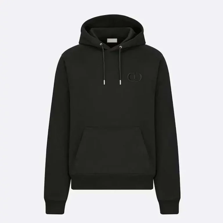 Dior Men CD Icon Hooded Sweatshirt Black Cotton Fleece