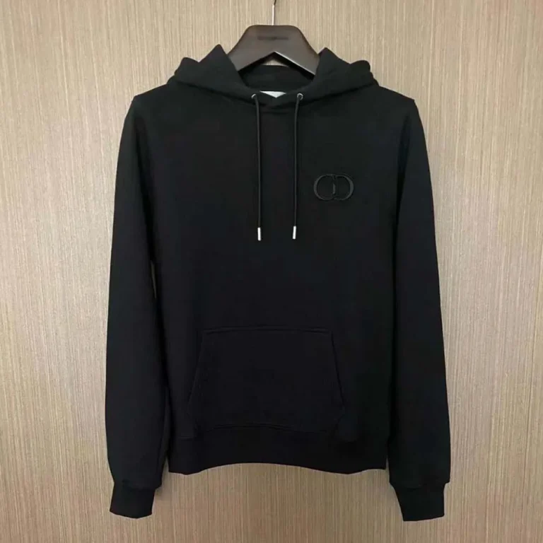 Dior Men CD Icon Hooded Sweatshirt Black Cotton Fleece