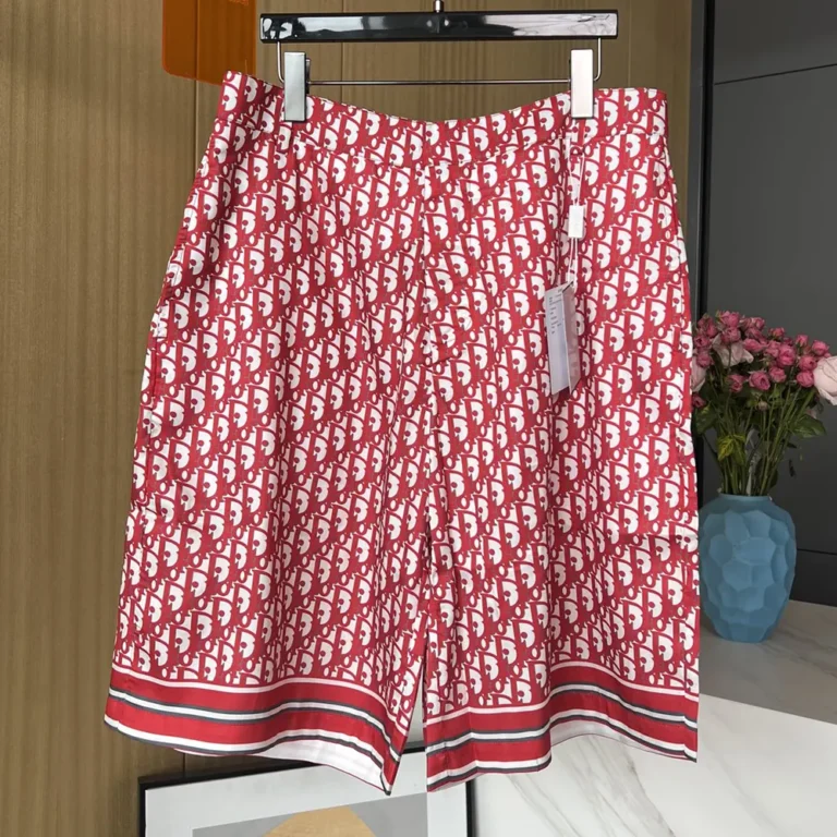 Dior Men Oblique Bermuda Shorts in Silk Twill