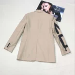 Dior Women Blazer Beige Virgin Wool and Mohair with Black Miss Dior Graffiti Motif