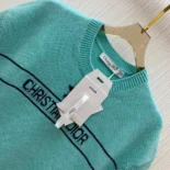 Dior Women Dioriviera Short-Sleeved Sweater Aquamarina Cashmere Knit