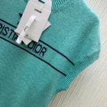 Dior Women Dioriviera Short-Sleeved Sweater Aquamarina Cashmere Knit