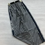 Dior Women Flared Pants Blue and Ecru Technical Taffeta Jacquard with Dior Oblique Motif