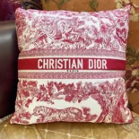 Dior Women Square Pillow Toile de Jouy Burgundy
