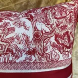 Dior Women Square Pillow Toile de Jouy Burgundy