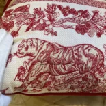 Dior Women Square Pillow Toile de Jouy Burgundy