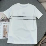 Dior Women T-Shirt White Cotton Jersey with Signature