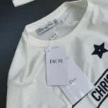 Dior Women T-Shirt White Cotton Jersey with Signature