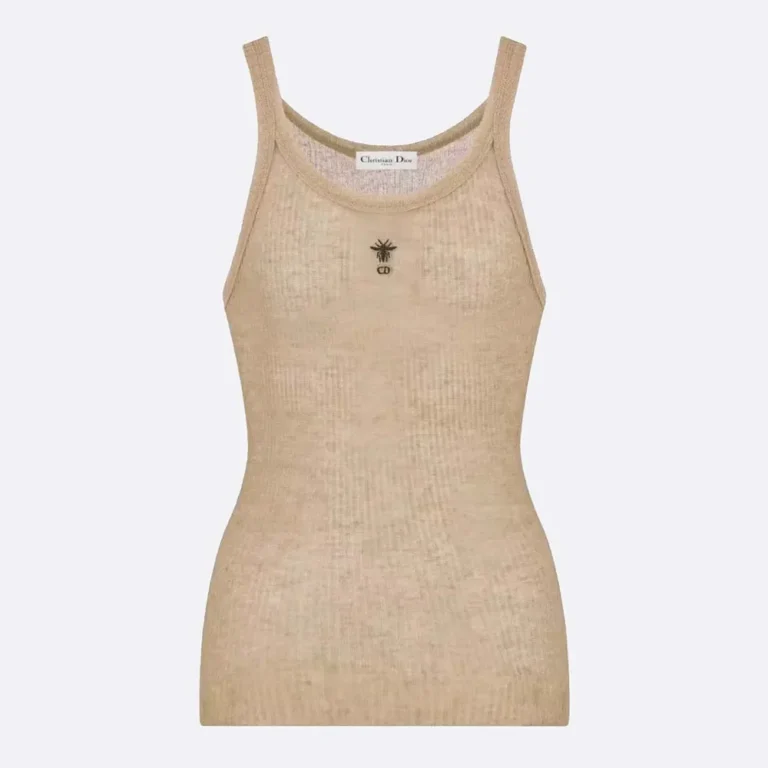 Dior Women Tank Top Sandy Ribbed Cotton Jersey 343T50B4086X0200