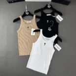 Dior Women Tank Top Sandy Ribbed Cotton Jersey 343T50B4086X0200