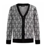 Fendi Women Cardigan Black FF Cashmere Cardigan