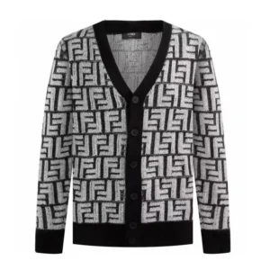Fendi Women Cardigan Black FF Cashmere Cardigan