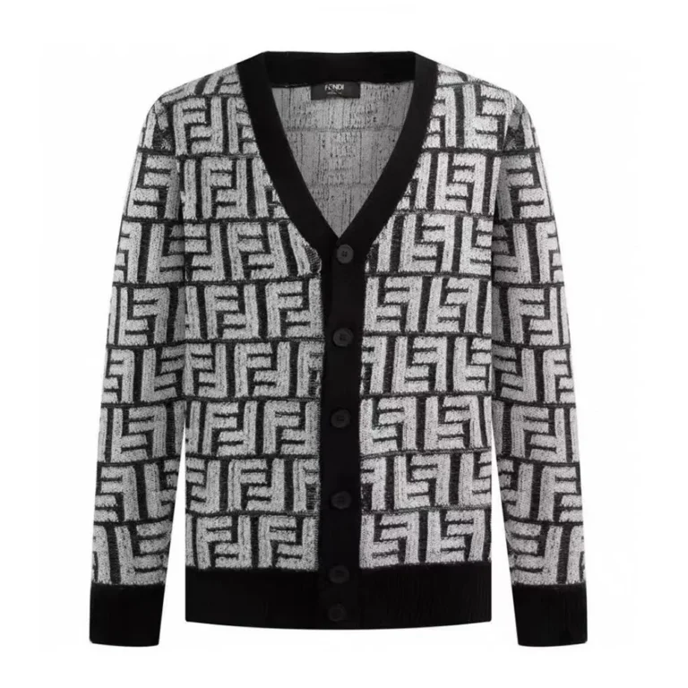 Fendi Women Cardigan Black FF Cashmere Cardigan