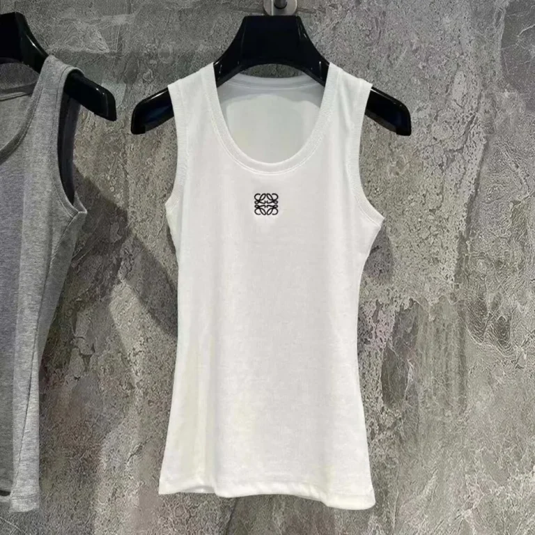 Loewe Women Anagram Tank Top in Cotton-White S359Y23X84