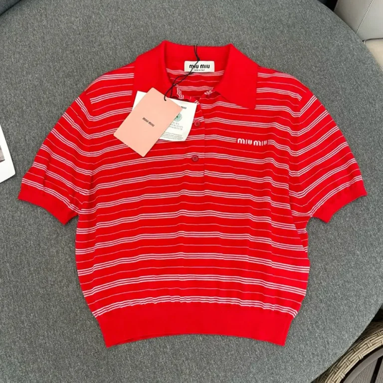 Miu Miu Women Cotton Knit Polo Shirt MML949_140V_F0011_S_OOO