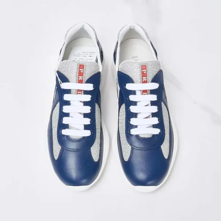 Prada Unisex America's Cup Soft Rubber and Bike Fabric Sneakers-Blue