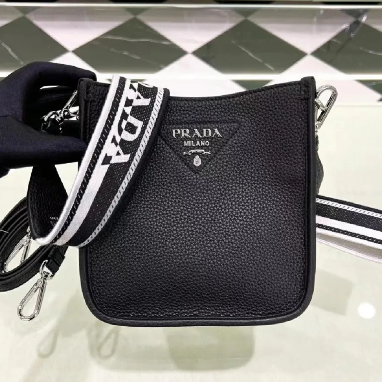 Prada Unisex Leather Mini Shoulder Bag-Black 1BH1912DKV