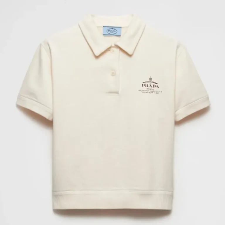 Prada Women Fleece Polo Natural Shirt in a Fleece Design