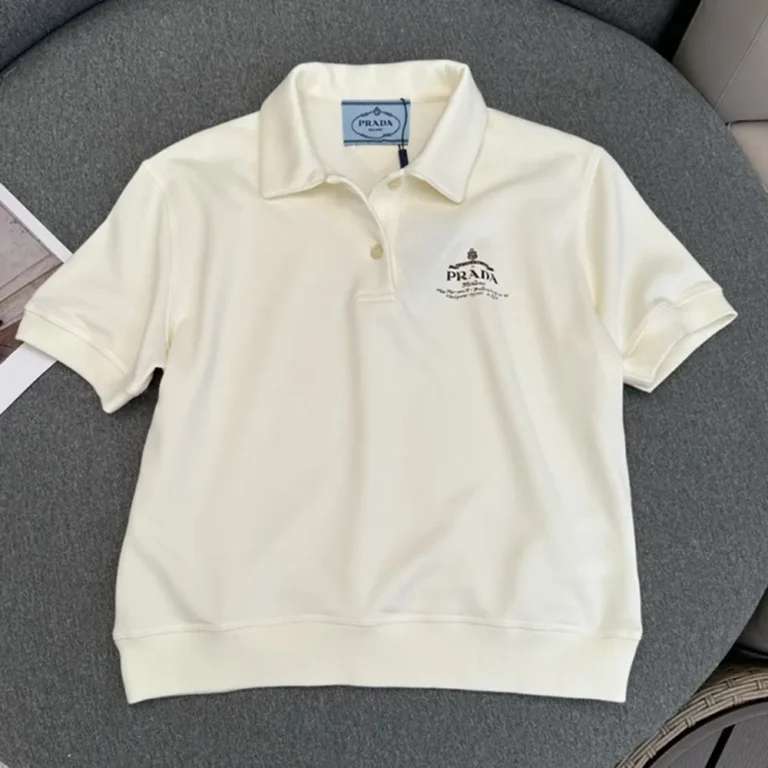 Prada Women Fleece Polo Natural Shirt in a Fleece Design