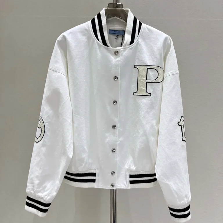 Prada Women Kid Mohair Bomber Jacket with Patches