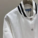 Prada Women Kid Mohair Bomber Jacket with Patches