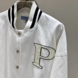 Prada Women Kid Mohair Bomber Jacket with Patches
