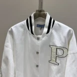Prada Women Kid Mohair Bomber Jacket with Patches