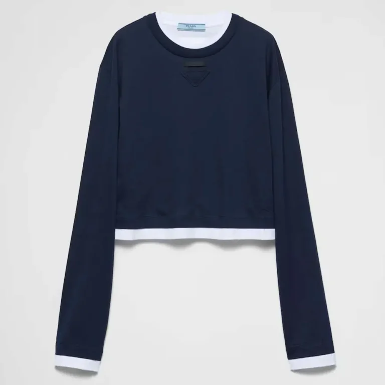Prada Women Long-sleeved Jersey T-shirt 3466815ZGF0124SOOO