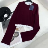 Prada Women Long-sleeved Jersey T-shirt 3466815ZGF0403SOOO