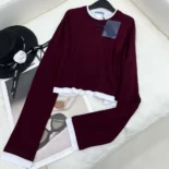 Prada Women Long-sleeved Jersey T-shirt 3466815ZGF0403SOOO