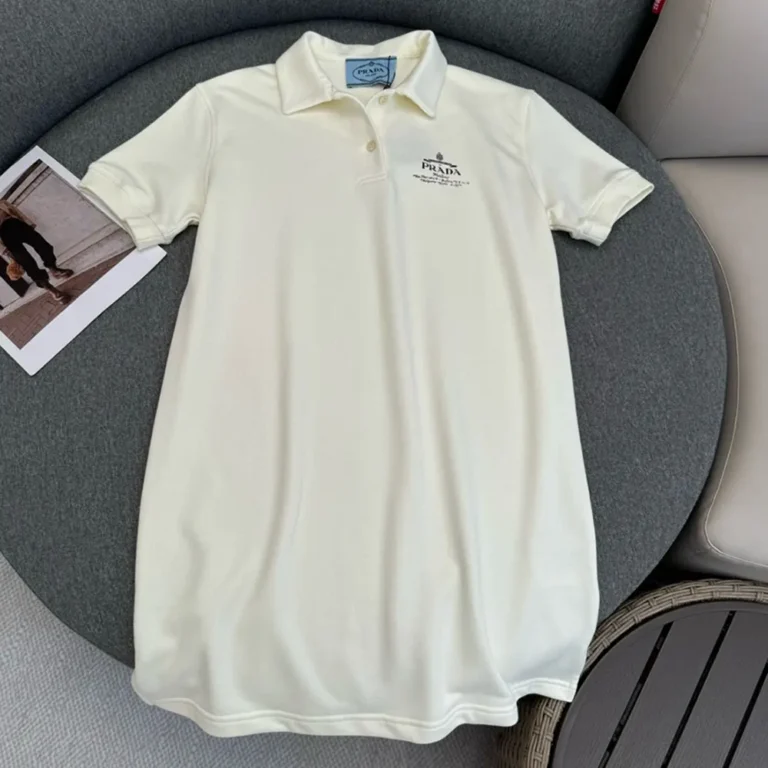Prada Women Short Fleece Natural Dress in Flared