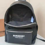 Burberry Men Logo Print ECONYL Backpack-Black 80634951