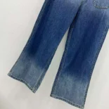 Dior Women Denim Couture Flared Jeans Deep Blue Cotton Denim