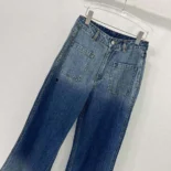 Dior Women Denim Couture Flared Jeans Deep Blue Cotton Denim
