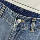 Dior Women Denim Couture Flared Jeans Deep Blue Cotton Denim