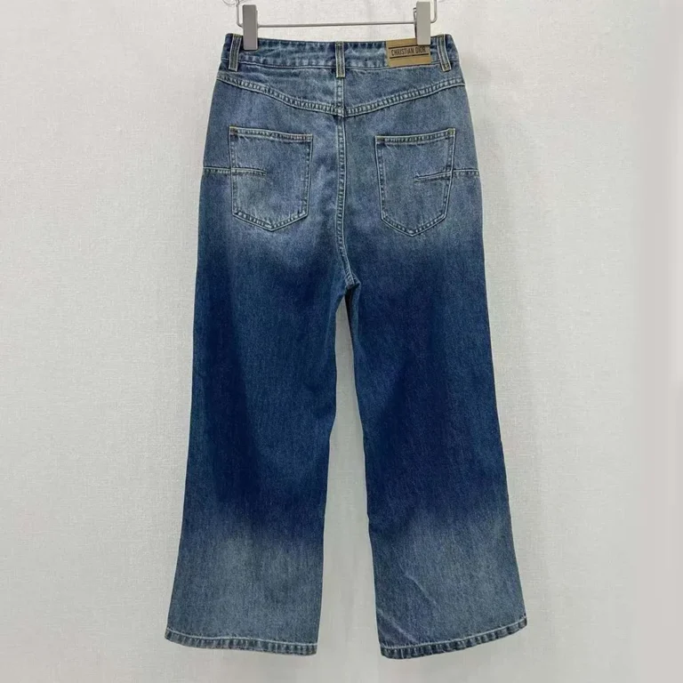 Dior Women Denim Couture Flared Jeans Deep Blue Cotton Denim