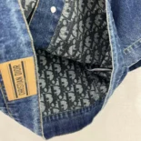 Dior Women Jacket Blue Stonewashed Cotton Denim with Dior Oblique Interior
