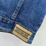 Dior Women Jacket Blue Stonewashed Cotton Denim with Dior Oblique Interior