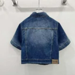 Dior Women Jacket Blue Stonewashed Cotton Denim with Dior Oblique Interior