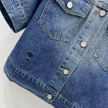 Dior Women Jacket Blue Stonewashed Cotton Denim with Dior Oblique Interior