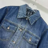 Dior Women Jacket Blue Stonewashed Cotton Denim with Dior Oblique Interior