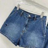Dior Women Shorts Blue Stonewashed Cotton Denim