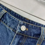Dior Women Shorts Blue Stonewashed Cotton Denim