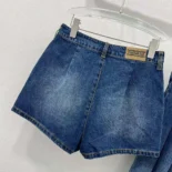 Dior Women Shorts Blue Stonewashed Cotton Denim