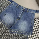 Dior Women Wrap Miniskirt with Integrated Shorts Navy Blue Stonewashed Cotton Denim