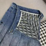 Dior Women Wrap Miniskirt with Integrated Shorts Navy Blue Stonewashed Cotton Denim