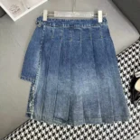 Dior Women Wrap Miniskirt with Integrated Shorts Navy Blue Stonewashed Cotton Denim
